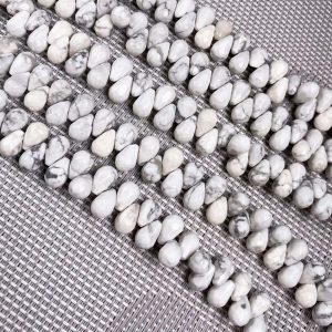 Howlite Teardrop Beads