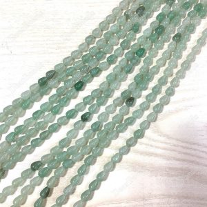 Green Aventurine Teardrop Beads