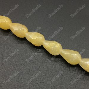 Jade Faceted Teardrop Beads