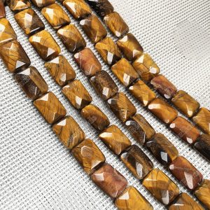 Tiger Eye Faceted Rectangle