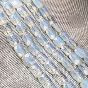Opalite Faceted Rectangle Beads