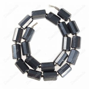 Faceted Hematite Tube Beads
