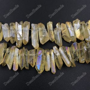 Yellow Quartz Point Beads