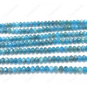 Apatite Rondelle Faceted Beads