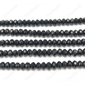 Black Tourmaline Rondelle Beads