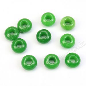Large Hole Green Jade Beads