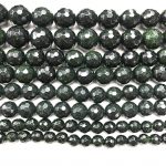 Faceted Green Goldstone Beads