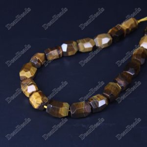 Faceted Tiger Eye Nugget Beads