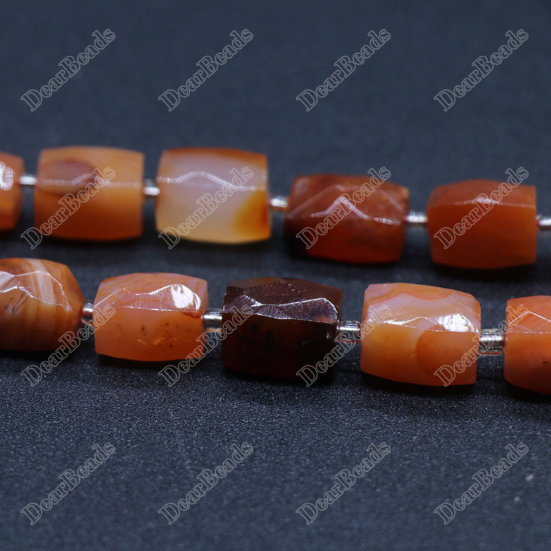 Rectangle Faceted Agate Beads