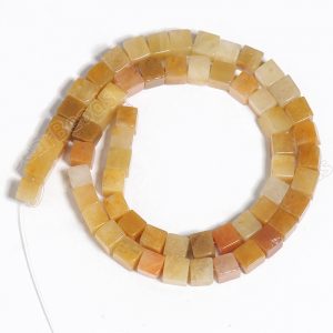 Yellow Jade Cube Beads