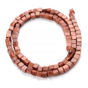 Goldstone Cube Beads