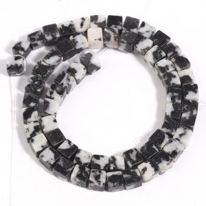 Zebra Jasper Cube Beads