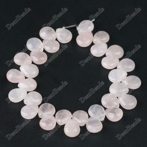 Top Drilled Rose Quartz Teardrop Beads