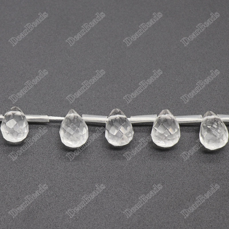 Clear Quartz Teardrop Beads