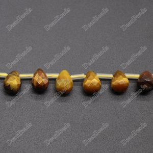 Tiger Eye Stone Teardrop Beads