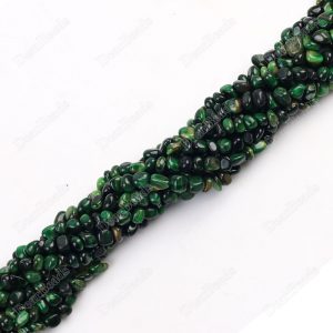 Green Tiger's Eye Nugget Beads