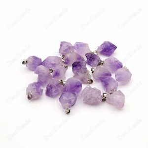 raw amethyst pendant