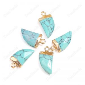 Faceted Turquoise Horn Charms