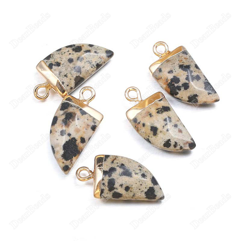 Dalmatian Jasper Horn Charms