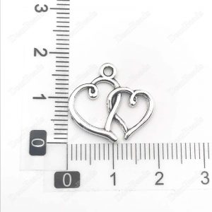 Double Hearts Alloy Charms
