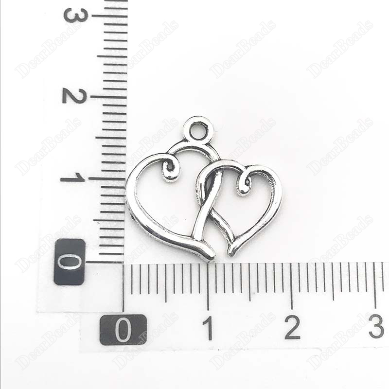 Double Hearts Alloy Charms