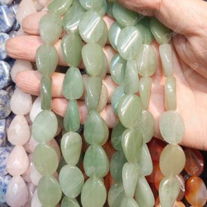 Green Aventurine Curved Oval Beads