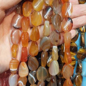 Carnelian Curved Oval Beads