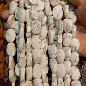 Howlite Curved Oval Beads