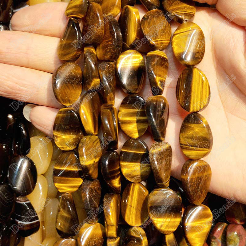 Tiger Eye Curved Oval Beads