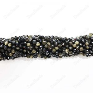 Faceted Golden Obsidian Beads