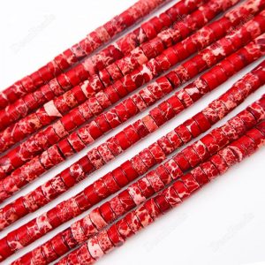 Impression Jasper Heishi Beads