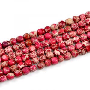 Impression Jasper Nugget Beads