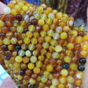 Amber Banded Agate Beads