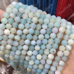 Mint Color Banded Agate Beads