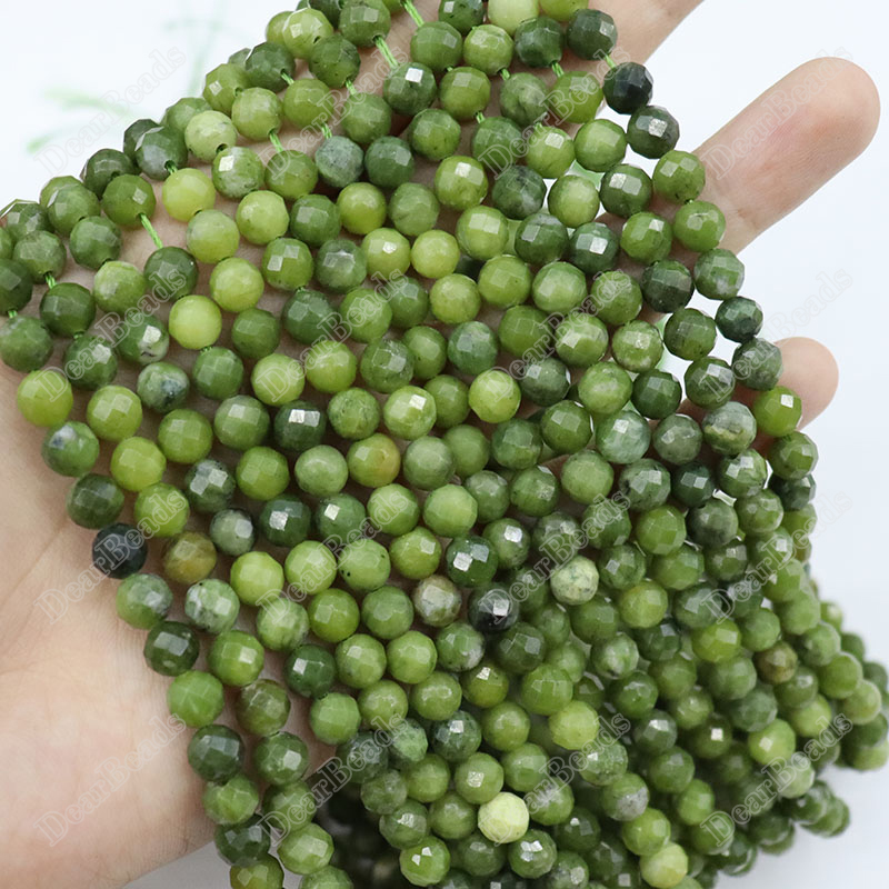 Faceted Canadian Jade Beads 6mm
