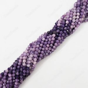 Gradient Faceted Lepidolite Beads