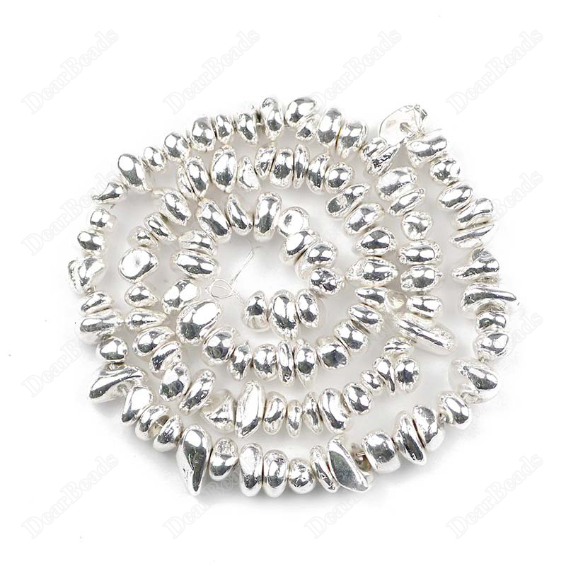 Silver Hematite Chip Beads
