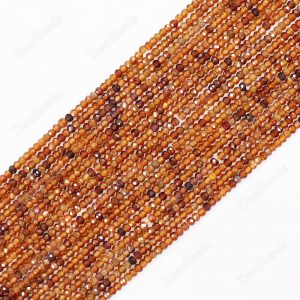 Rondelle Faceted Orange Garnet