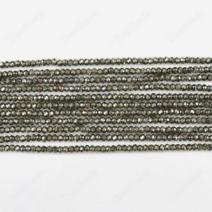 Rondelle Faceted Pyrite Beads