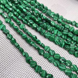 Malachite Faceted Hexagon Beads