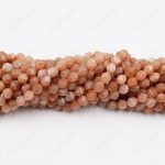 Star Cut Peach Moonstone Beads
