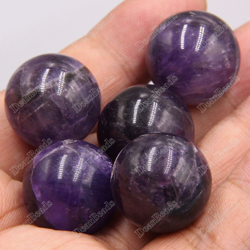 20mm Amethyst Beads, Sphere, No Hole