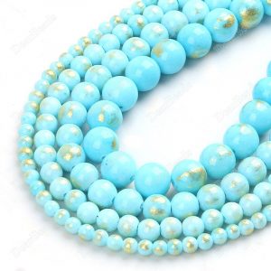 blue gold Jade Beads