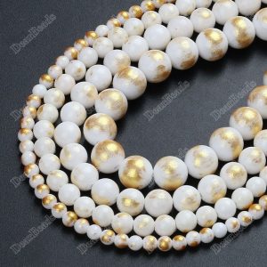 White gold jade beads