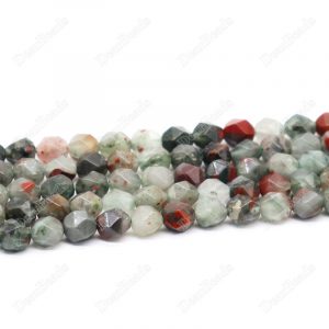 Faceted African Bloodstone Beads