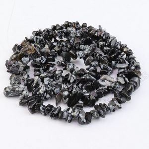 Snowflake Obsidian Chip Beads
