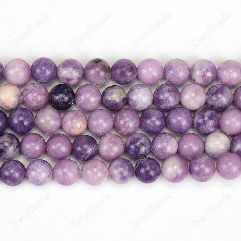 Natural Lepidolite Beads for Jewelry Making Dearbeads