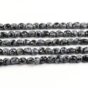 Snowflake Obsidian Nugget Beads