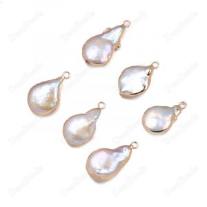 pearl with gold pendant