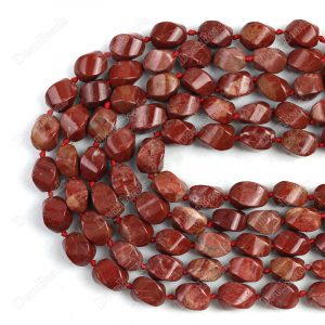 Twist Red Jasper Beads